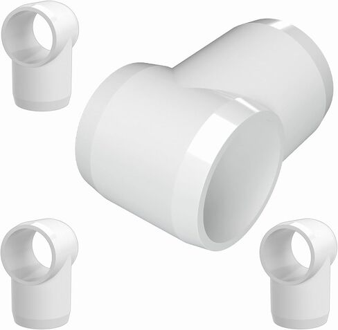 Formufit F112ste-WH-4 Slip Tee PVC Fitting ، درجة الأثاث ، الحجم 1-1/2 "، أبيض (حزمة 4) in Kuwait