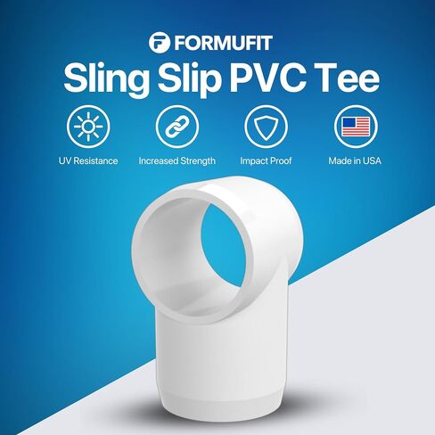 Formufit F112ste-WH-4 Slip Tee PVC Fitting ، درجة الأثاث ، الحجم 1-1/2 "، أبيض (حزمة 4) in Kuwait