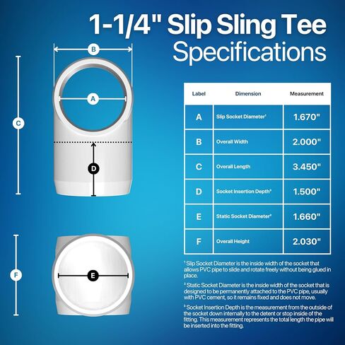 Formufit F112ste-WH-4 Slip Tee PVC Fitting ، درجة الأثاث ، الحجم 1-1/2 "، أبيض (حزمة 4) in Kuwait