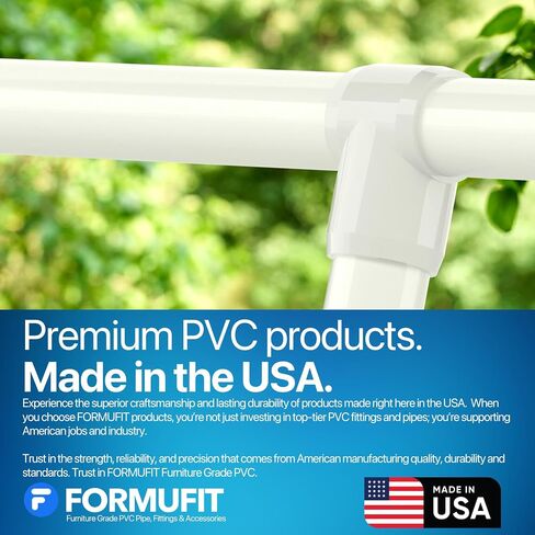 Formufit F112ste-WH-4 Slip Tee PVC Fitting ، درجة الأثاث ، الحجم 1-1/2 "، أبيض (حزمة 4) in Kuwait