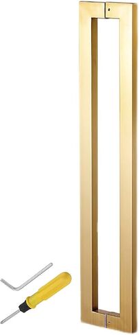 Stainless Steel Glass Sliding Door Handle 24/31/47 inch Square Entry Pull Handle for Shower Barn Interior and Exterior Doors Includes Fittings in Saudi Arabia