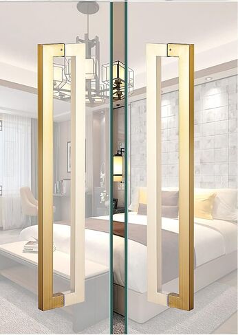 Stainless Steel Glass Sliding Door Handle 24/31/47 inch Square Entry Pull Handle for Shower Barn Interior and Exterior Doors Includes Fittings in Saudi Arabia