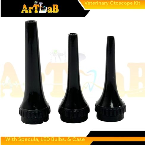 Animal Ear, Nose, and Throat Examination Diagnostics Tool - Veterinary Otoscope + Specula Tips + Extra LED Bulbs - Illumination Otoscope for Veterinary Students in Kuwait