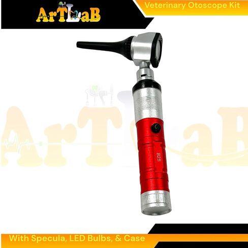 Animal Ear, Nose, and Throat Examination Diagnostics Tool - Veterinary Otoscope + Specula Tips + Extra LED Bulbs - Illumination Otoscope for Veterinary Students in Kuwait