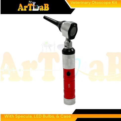 Animal Ear, Nose, and Throat Examination Diagnostics Tool - Veterinary Otoscope + Specula Tips + Extra LED Bulbs - Illumination Otoscope for Veterinary Students in Kuwait