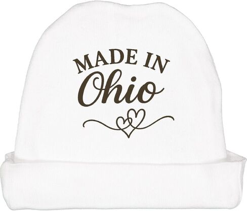 inktastic Made in Ohio Heart Design Baby Beanie Hat in Saudi Arabia