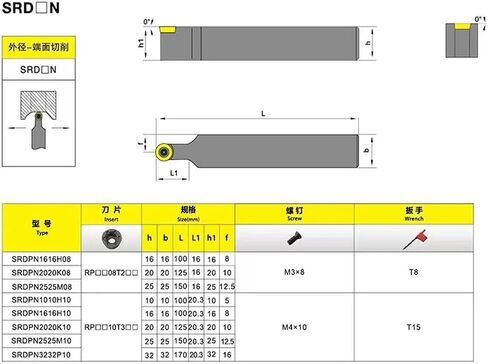 1PC SRDPN SRDPN1010H10 SRDPN1212H10 SRDPN1616H10 Turning Tool Holder Boring bar CNC Tool Holder RPMT10T3MO RPMW R5(SRDPN1010H10(10mm),NO Inserts) in Saudi Arabia