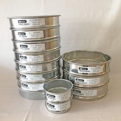 Economy Test Sieve #325 / 45μm Mesh Size,304 Stainless Steel Wire Cloth, 8" Diameter in Saudi Arabia