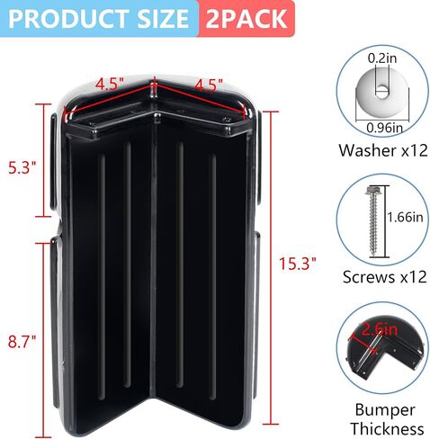 Dock Corner Bumpers,Boat Dock Bumper,Corner Dock Bumper Fenders,Dock Bumpers Marine,Boat Dock Bumpers for Edging,Includes Mounting Hardware(1/2Pack) in Kuwait