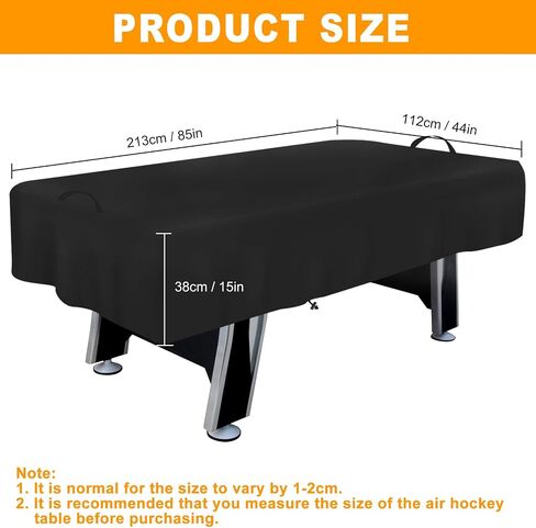 غطاء طاولة الهوكي الهوائي ، غطاء طاولات لعبة الهوكي الهوائية ، 600D Oxford Heavy Duty مقاومة للماء ، مناسبة للداخلية/في الهواء الطلق ، 83.8 "W × 44" D X 15 "H ، Black in Saudi Arabia