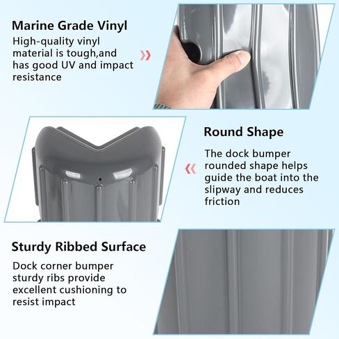 Dock Corner Bumpers,Boat Dock Bumper,Corner Dock Bumper Fenders,Dock Bumpers Marine,Boat Dock Bumpers for Edging,Includes Mounting Hardware(1/2Pack) in Kuwait