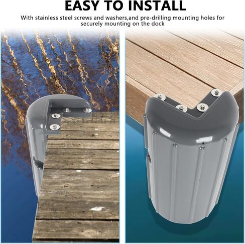 Dock Corner Bumpers,Boat Dock Bumper,Corner Dock Bumper Fenders,Dock Bumpers Marine,Boat Dock Bumpers for Edging,Includes Mounting Hardware(1/2Pack) in Kuwait