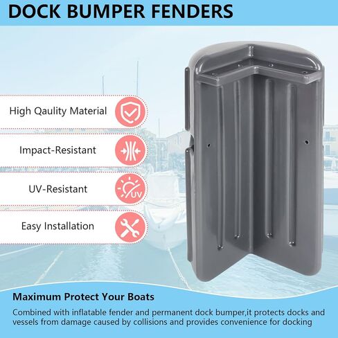 Dock Corner Bumpers,Boat Dock Bumper,Corner Dock Bumper Fenders,Dock Bumpers Marine,Boat Dock Bumpers for Edging,Includes Mounting Hardware(1/2Pack) in Kuwait