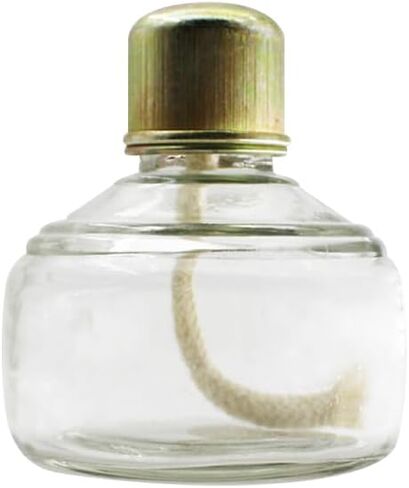 GSHLLO 150ml Glass Burner Lamp Lab Bunsen Burner Chemistry Alcohol Lamp Dental Heating Equipment with Wick and Metal Cap for Household Camping in Saudi Arabia