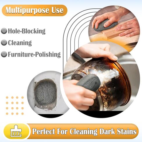 Steels Wools Mice Control: #0000 Steel Wool Metal Fabric Mesh - As Gaps Fillers to Keep Mice Away - Protection for Siding, Pipelines, Garden Vents and Garages - 2Pcs in Saudi Arabia