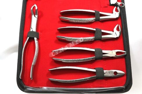 New German German المقاوم للصدأ 10 PCS استخراج الأسنان ملقط استخراج الأسنان تشمل NO150 151 23 217 MD1 MD MD3 MD4 88L 88R مع حقيبة سحاب in Saudi Arabia