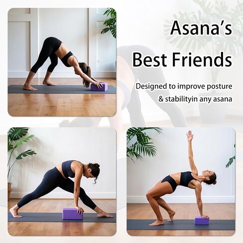 2 Yoga Blocks Supportive Accessories including 2 Knee Pads, 2 With Strap To Put Less Weight On Wrists, 1 Muscle Massage Roller, 2 Pair of Non-Slip Pilates Socks, 1 GYM Bag, Durable Versatile Yoga Brick Exercise Set of 10 in Saudi Arabia