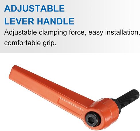 uxcell 8pcs Lever Adjustable Handles M8 x 30mm Metric Male Thread, Level Clamping Handle Hand Stud Knobs Rotating Screw Handles Bolts with Locking Lever, Orange in Kuwait