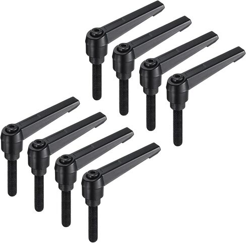 uxcell 8pcs Lever Adjustable Handles M8 x 30mm Metric Male Thread, Level Clamping Handle Hand Stud Knobs Rotating Screw Handles Bolts with Locking Lever, Orange in Kuwait