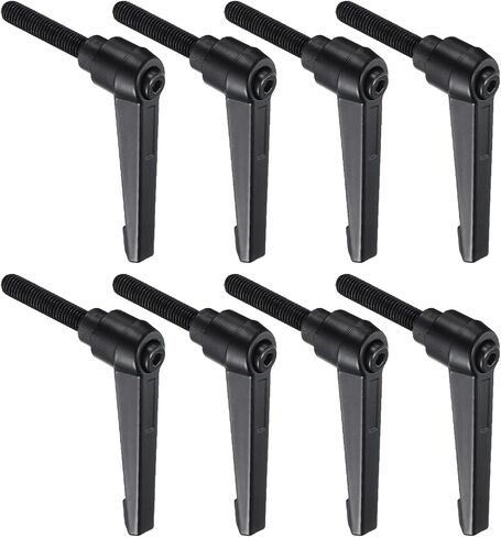 uxcell 8pcs Lever Adjustable Handles M8 x 30mm Metric Male Thread, Level Clamping Handle Hand Stud Knobs Rotating Screw Handles Bolts with Locking Lever, Orange in Kuwait