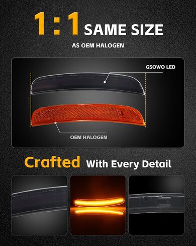 4 PCS Front Rear LED Side Marker Lights Assembly for Dodge Charger 2015 2016 2017 2018 2019 2020 2021 2022 2023, Smoked Lens Front Rear Bumper Marker Lamps, White & Red LED Light in Saudi Arabia