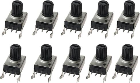 20pcs RV09 Potentiometer الأفقي 7.5mm 0932 مقاوم قابل للتعديل 100 كيلو كات 1K 20K 2K 500K 50K 5K 3PIN POTENTIOMETERS KIT (500K OHM) in Saudi Arabia