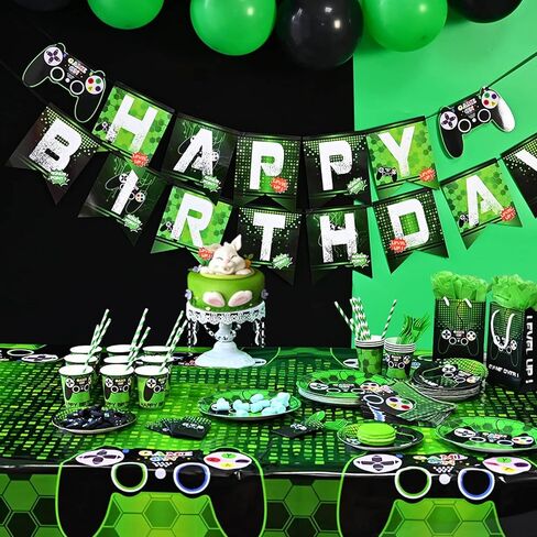 WERNNSAI Watercolor Video Game Birthday Banner - Gaming Birthday Party Decorations for Boys Kids Game Themed Party Supplies Pre-Assembled Bunting Garland Hanging Wall Decor in Saudi Arabia