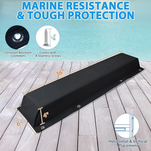 Boat Dock Bumpers, 17"/36"/48"/58"/72" Dock Fenders Bumpers, Dock Pole Bumpers, Piling Bumpers Marine for Dock Edging, Piling, Horizontal Deck, Vertical Poles, or Pier Fenders in Kuwait