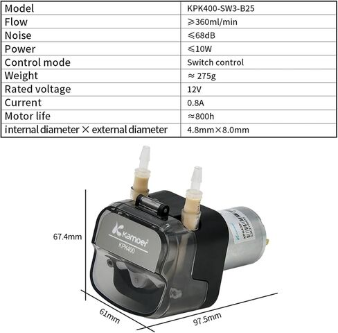 1PCs 400ml/min KPK400 High Flow Peristaltic Pump 12V 24V Motor Self-priming Pump BPT Tubing Dosing Pump for Lab(Kpk400-sv3b40-24v) in Saudi Arabia