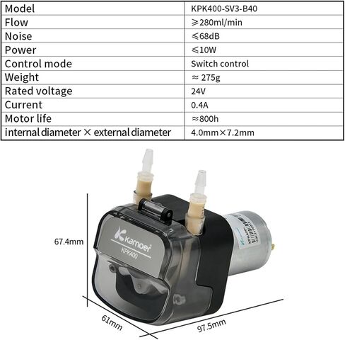1PCs 400ml/min KPK400 High Flow Peristaltic Pump 12V 24V Motor Self-priming Pump BPT Tubing Dosing Pump for Lab(Kpk400-sv3b40-24v) in Saudi Arabia