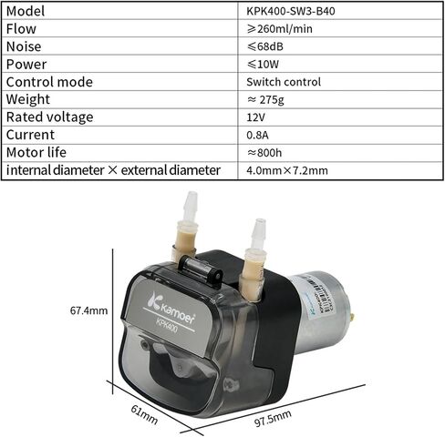 1PCs 400ml/min KPK400 High Flow Peristaltic Pump 12V 24V Motor Self-priming Pump BPT Tubing Dosing Pump for Lab(Kpk400-sv3b40-24v) in Saudi Arabia