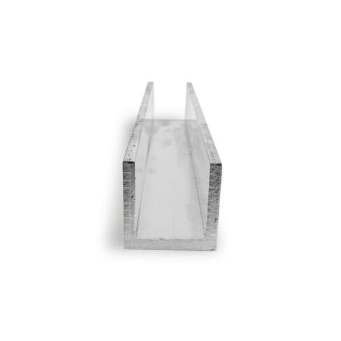 6063 Aluminum U-Channel, T52 Temper, Meets AMS QQ-A-200/ASTM B221 Specifications, 1" Leg Lengths, 1" Width, 0.125" Wall Thickness, 24" Length in Saudi Arabia
