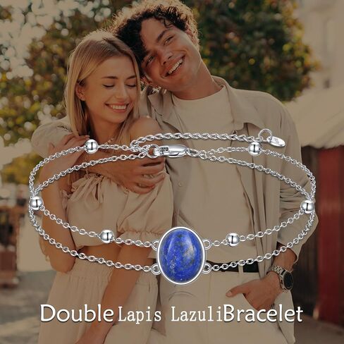 Crmad Larimar/Labradorite/Opal/Black Onyx/Lapis Lazuli Anklet للنساء الفضة الفضية البيضاوية/الدموع الهدية المجوهرات الشاطئية للنساء (Larimar) in Saudi Arabia