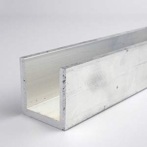 6063 Aluminum U-Channel, T52 Temper, Meets AMS QQ-A-200/ASTM B221 Specifications, 1" Leg Lengths, 1" Width, 0.125" Wall Thickness, 24" Length in Saudi Arabia