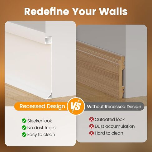 Muzata 5pack 6.6ft/2m قناة إضاءة اللوحات القاعدة LED مع غطاء أبيض حليبي من ألومنيوم أبيض Skirting Skirting Diffuser Channel U129 HW 2M in Saudi Arabia