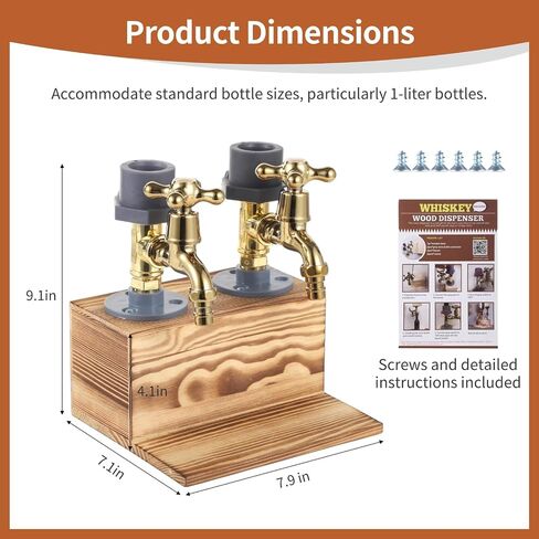 Vintage Wooden Liquor Dispenser, 2-Faucet Whiskey Drink Dispenser for Home Or Bar in Saudi Arabia