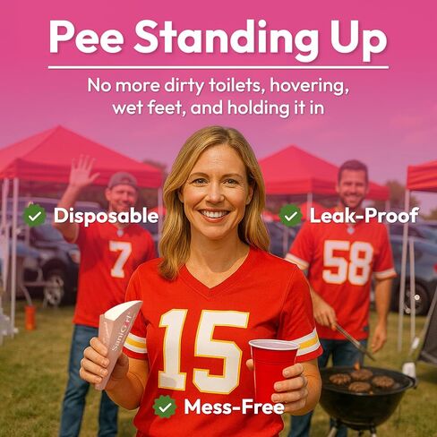 Pee Funnel for Women, Disposable Female Urinal Stand to Pee, 20 CT | Patented leak-proof disposable recyclable design for travel & camping essentials airplane road trips cruise glamping outdoors in Kuwait
