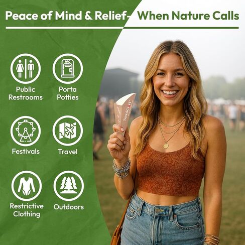Pee Funnel for Women, Disposable Female Urinal Stand to Pee, 20 CT | Patented leak-proof disposable recyclable design for travel & camping essentials airplane road trips cruise glamping outdoors in Kuwait