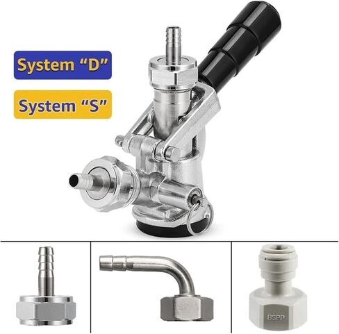 منزل تخمير المنزل المحترف Sankey Ceg Acplers ، D System/S System Brewing Keg Tap Coupler Beer Potenser Potterling Brewing Accessories (D Type Elbow) in Saudi Arabia