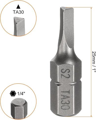 HARFINGTON Magnetic Triangle Screwdriver Bit TA18 1/4" Hex Shank 2" (50mm) Long Magnetic S2 Steel Industrial Grade Screw Driver Bit Triangular Head Electric Drill Bits in Saudi Arabia