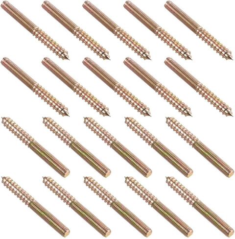 TOP-VIGOR 12Pcs M5x25mm Hanger Bolts, Double Headed Bolts Self Tapping Screw, Double Ended Dowel Screws, Screw Dowels Hanger, Threaded Lag Wood Screws and Machine Bolts for Wood Joint Furniture in Saudi Arabia