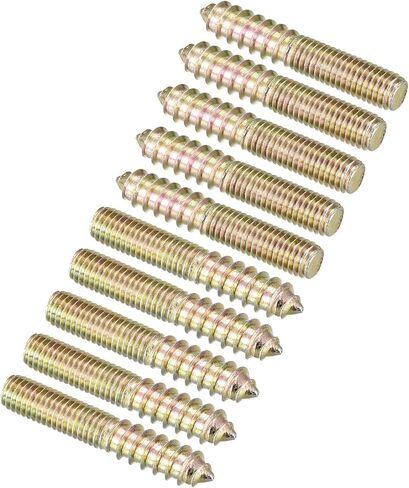 TOP-VIGOR 12Pcs M5x25mm Hanger Bolts, Double Headed Bolts Self Tapping Screw, Double Ended Dowel Screws, Screw Dowels Hanger, Threaded Lag Wood Screws and Machine Bolts for Wood Joint Furniture in Saudi Arabia
