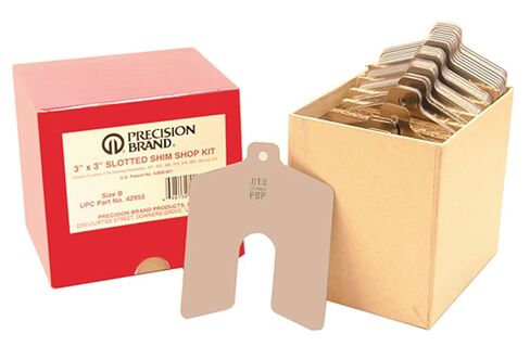 Small Parts Stainless Steel Slotted Shim Shop Kit, Size B, 3" x 3" (Pack of 80) (698158429554) in Saudi Arabia