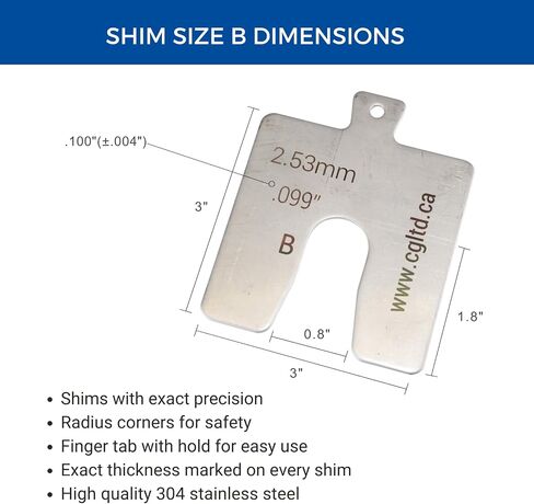 CGLTD STELAL STELL SLOTTED SHIM ، الحجم B ، 3 "× 3" (حزمة 130) in Kuwait