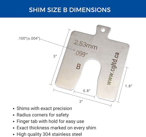 CGLTD Stainless Steel Slotted Shim Kit, Size B, 3" x 3" (Pack of 130) in Saudi Arabia
