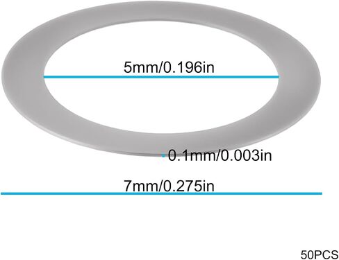 Emagtech 50pcs RC Clutch Bell Shim 5x7x0.1mm استبدال PTK-H-5905 من الفولاذ المقاوم للصدأ in Saudi Arabia