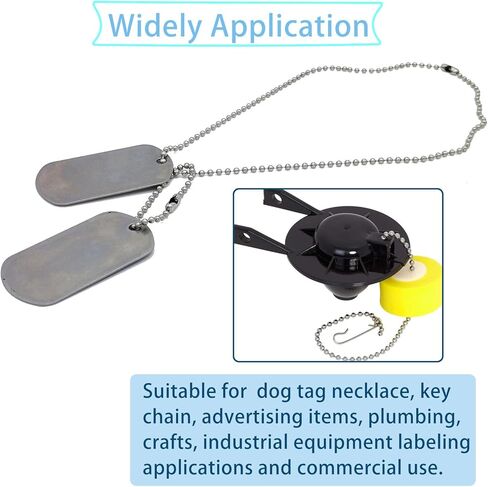 32ft 304 Stainless Steel #10 Beaded Ball Chain with 10pcs Connectors, 4.5mm Replacement Bead Chain Cord for Dog Tag, Necklace Chain, Plumbing Applications in Kuwait