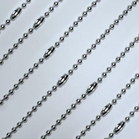 32ft 304 Stainless Steel #10 Beaded Ball Chain with 10pcs Connectors, 4.5mm Replacement Bead Chain Cord for Dog Tag, Necklace Chain, Plumbing Applications in Kuwait