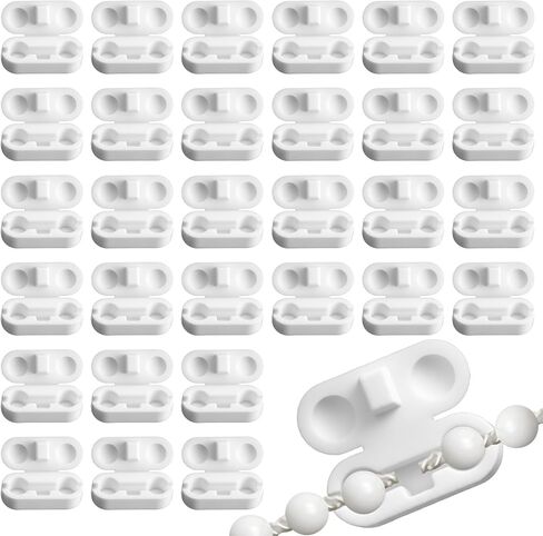 30Pcs Ball Chain Connectors, Pull Chain Connectors, Plastic Blind Ball Chains Cord Connector Clips for Vertical Roman Roller Blinds in Saudi Arabia
