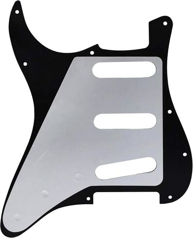 BexGears 11 Hole SSS Electric Guitar Pickguard Backplate with Screws for Guitar Parts (4Ply Black Pearl) in Kuwait